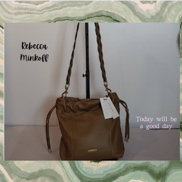 NWT - Rebecca Minkoff - Alex Slouchy Leather Shoulder Bag - Military - Tan - Picture 4 of 16